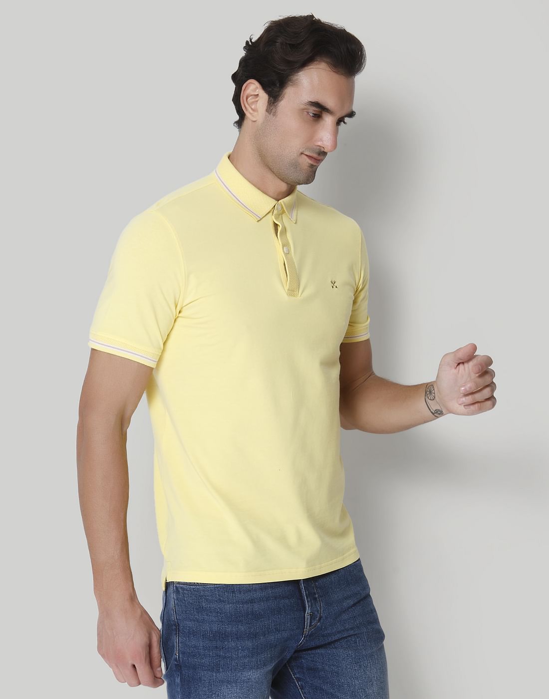 Yellow Polo Neck T-Shirt