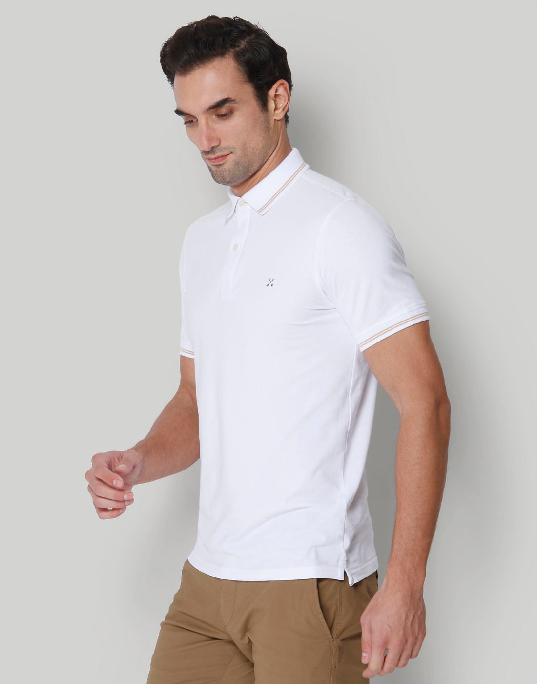 White Polo Neck T-Shirt