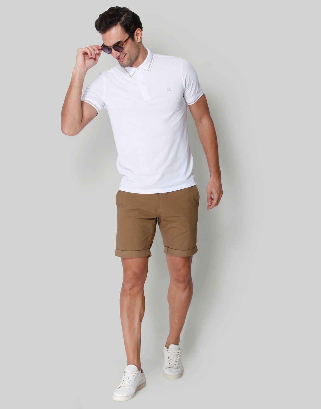 White Polo Neck T-Shirt