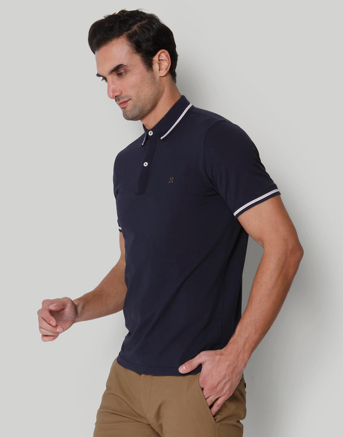 Blue Polo Neck T-Shirt