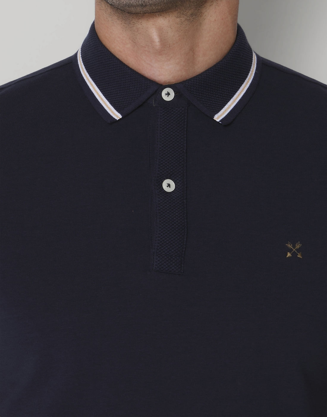 Blue Polo Neck T-Shirt