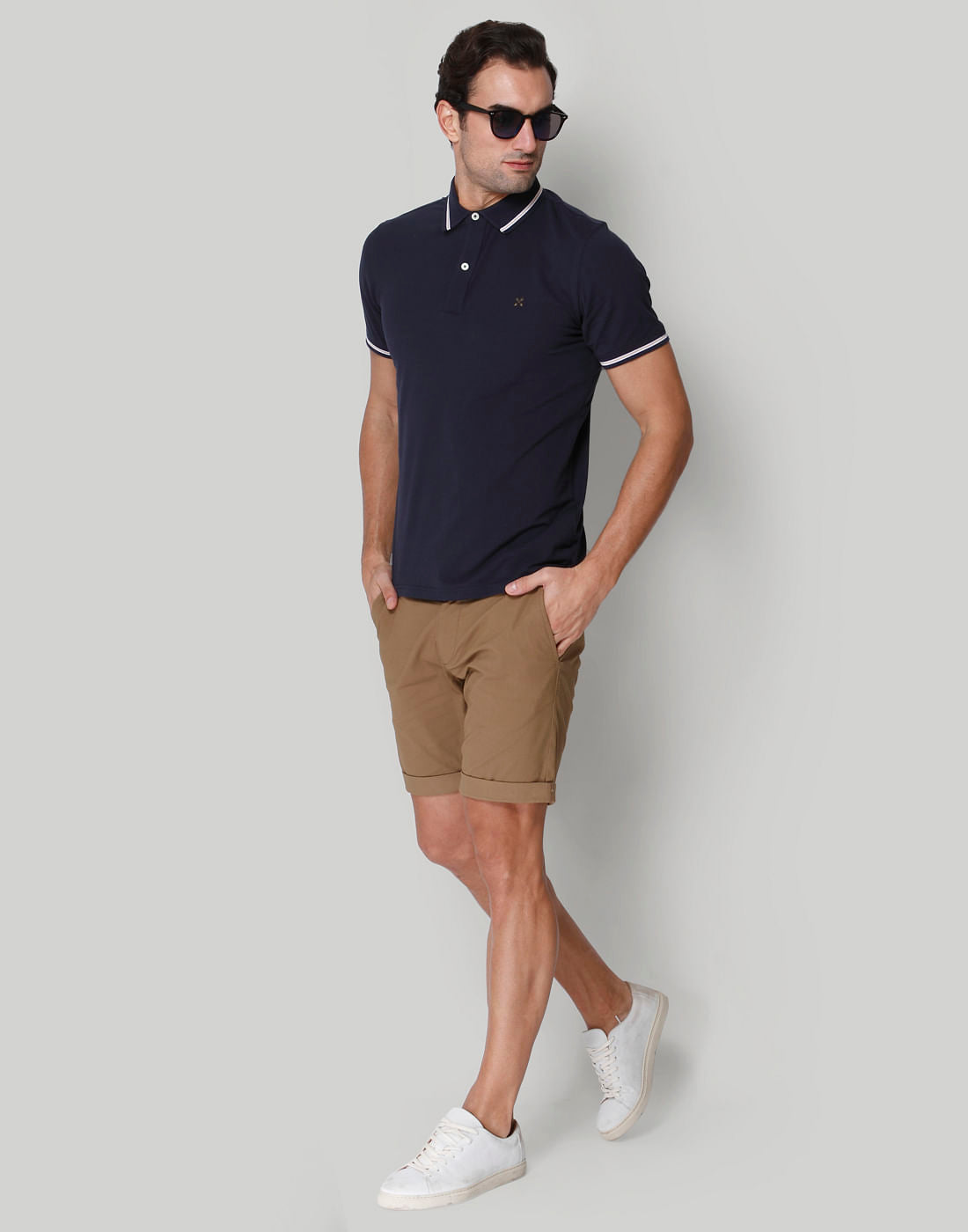 Blue Polo Neck T-Shirt