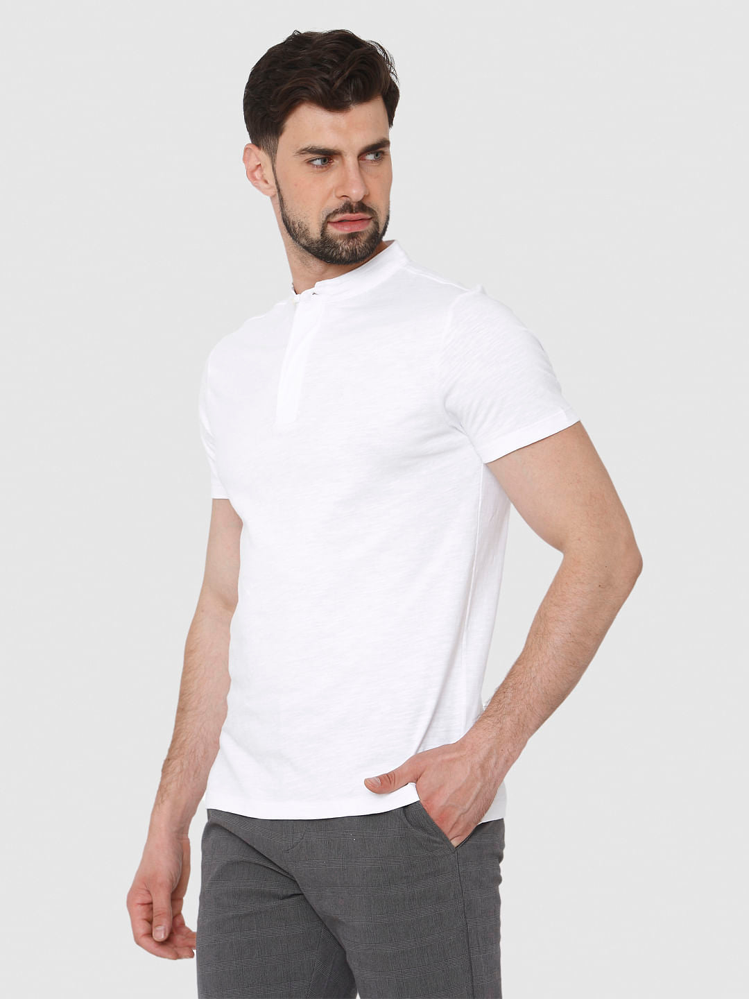 White Henley T-Shirt