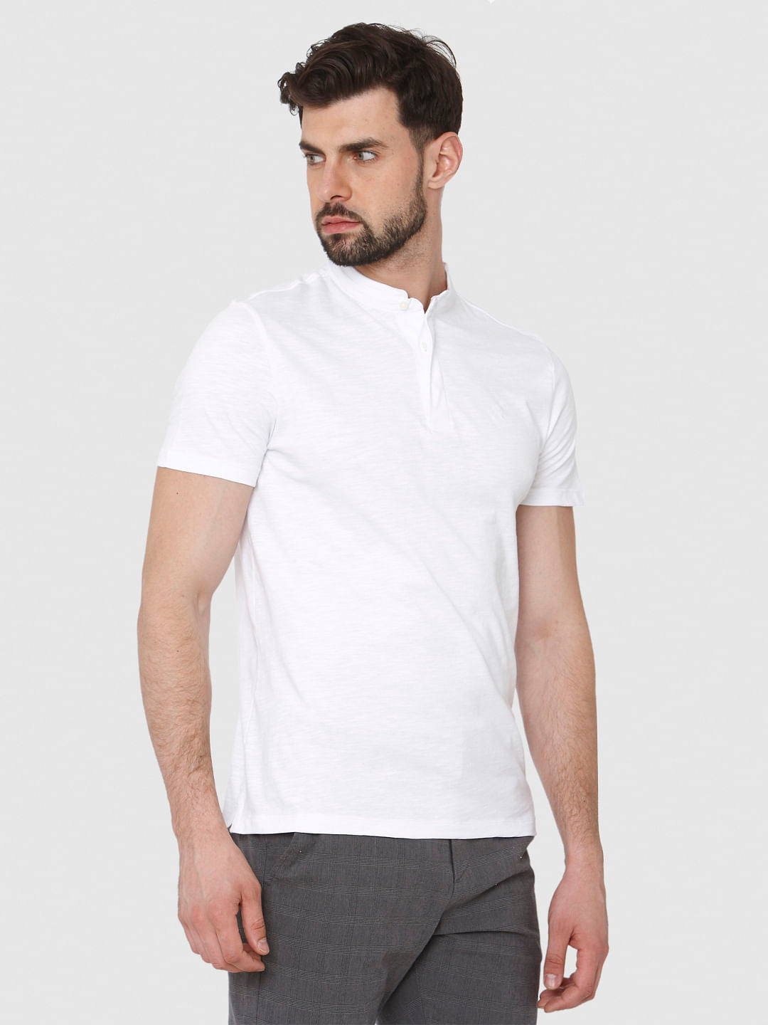 White Henley T-Shirt