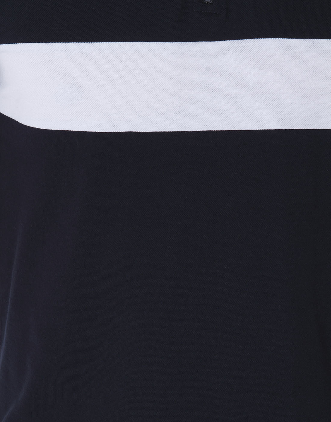 Blue Striped Polo Neck T-Shirt