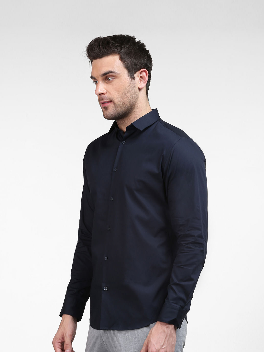 Navy Blue Formal Full Sleeves Shirt