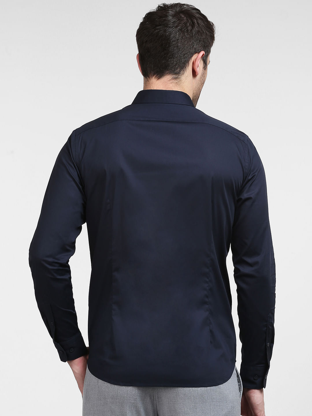Navy Blue Formal Full Sleeves Shirt