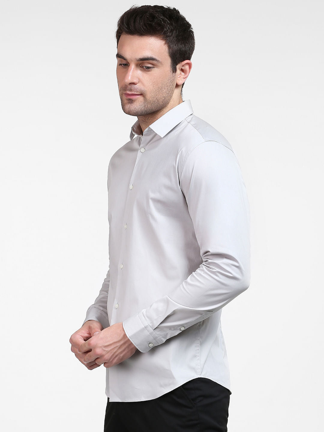 Grey Slim Fit Formal Shirt