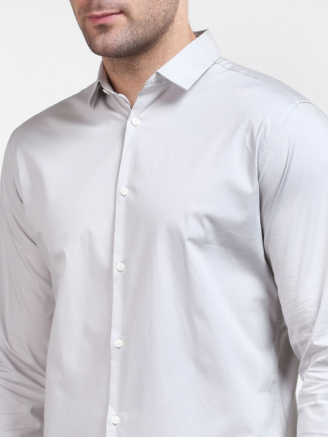 Grey Slim Fit Formal Shirt