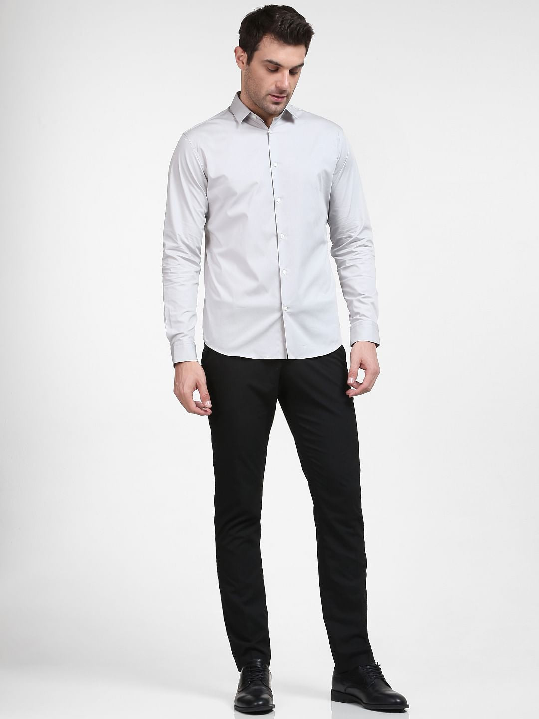 Grey Slim Fit Formal Shirt