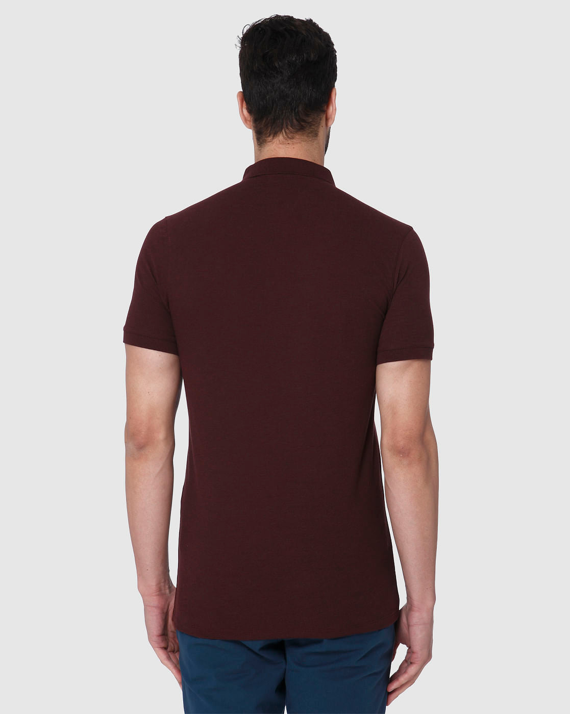 Burgundy Polo Neck T-Shirt