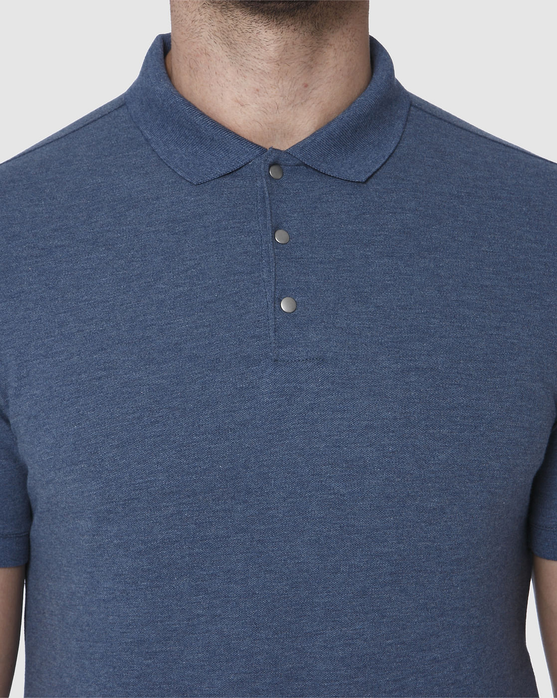 Blue Polo Neck T-Shirt