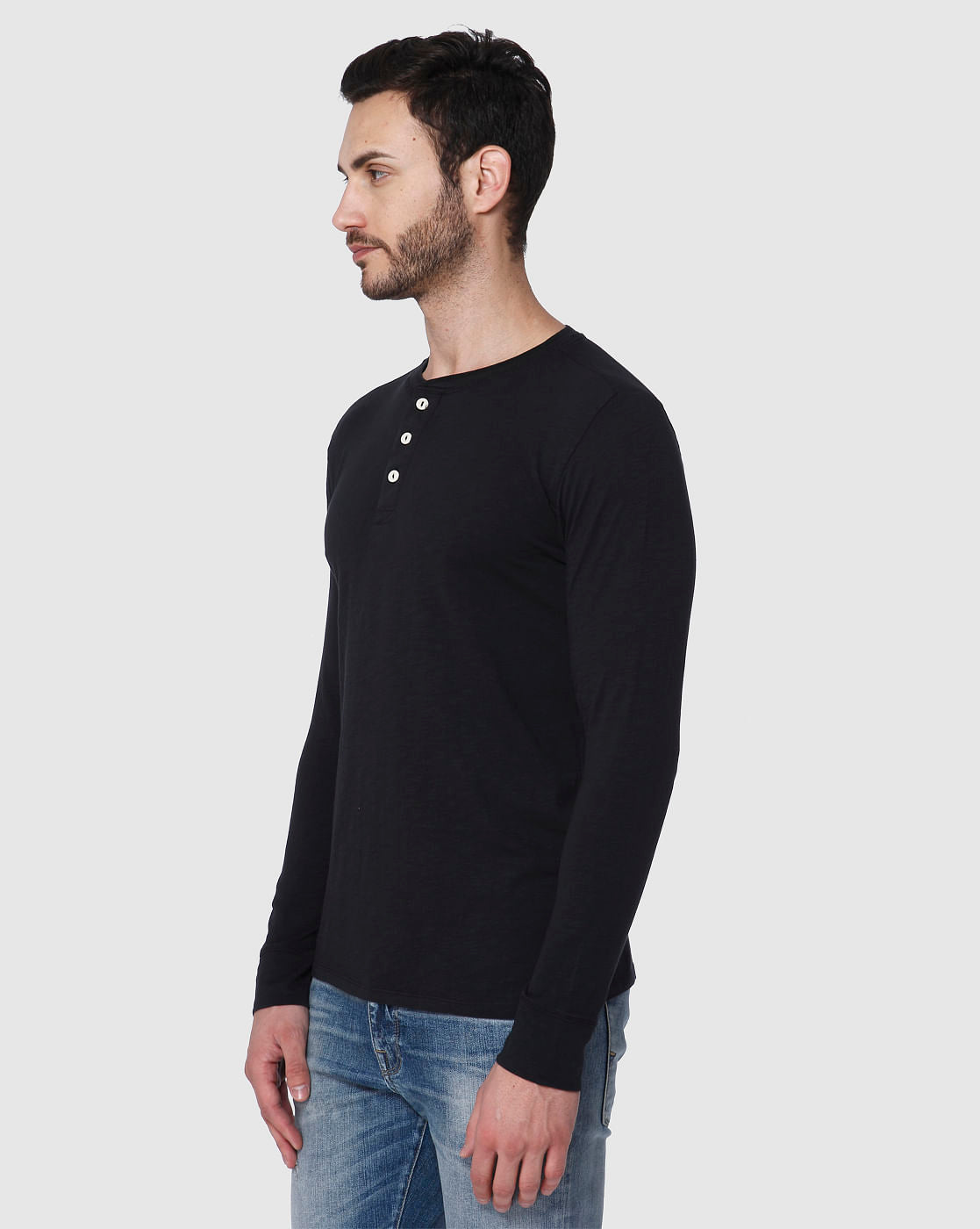 Black Henley T-Shirt