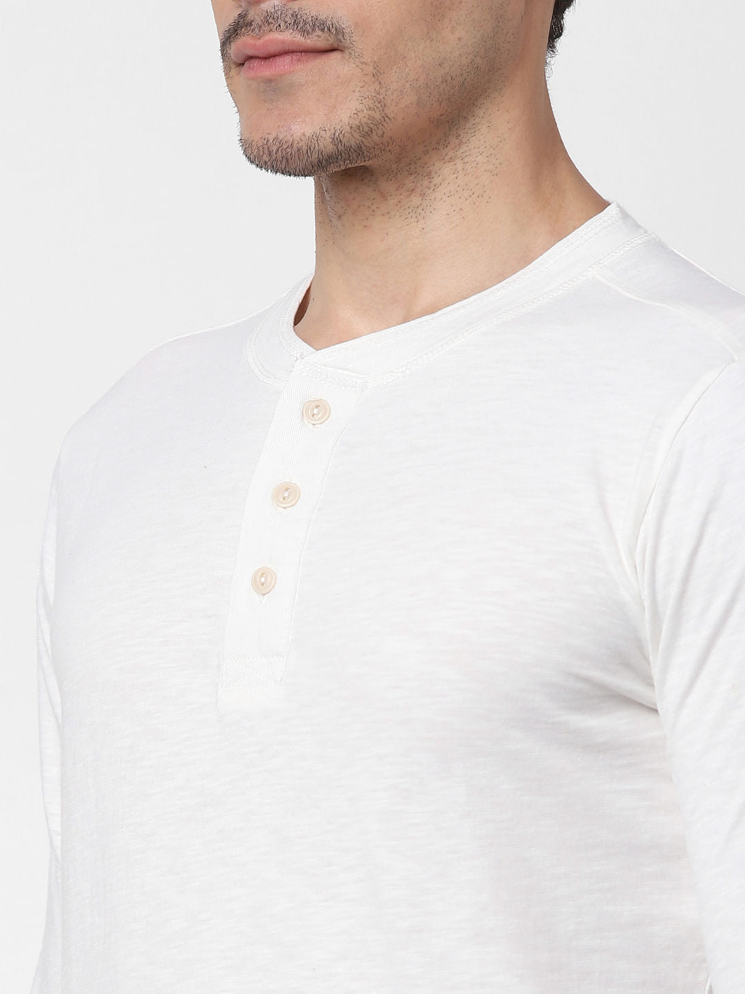 White Henley T-Shirt