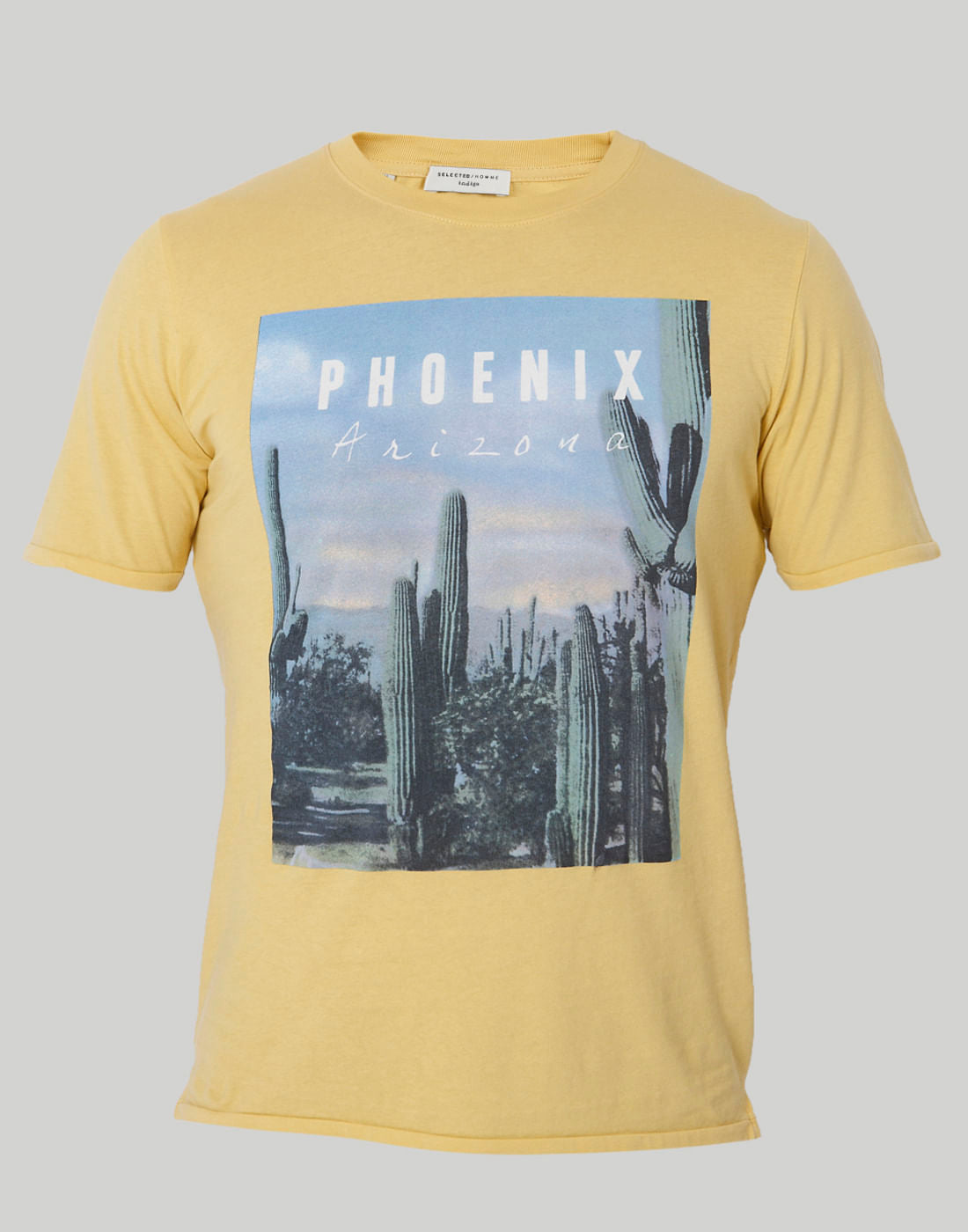 Yellow Printed Crew Neck T-Shirt