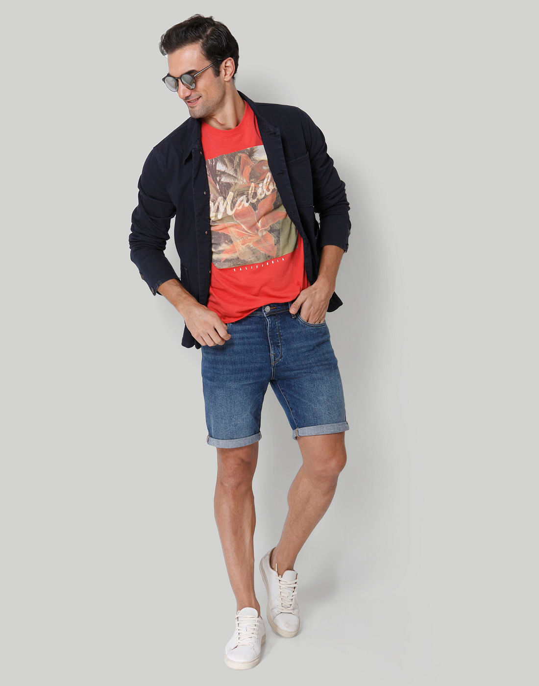 Red Printed Crew Neck T-Shirt