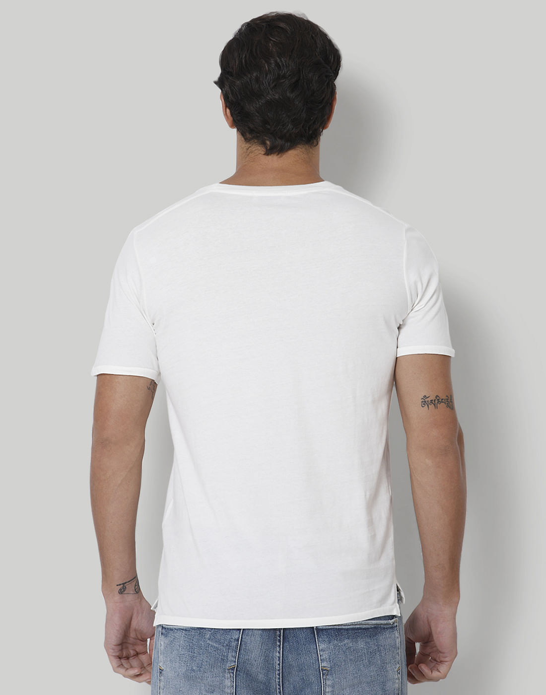 White Printed Crew Neck T-Shirt