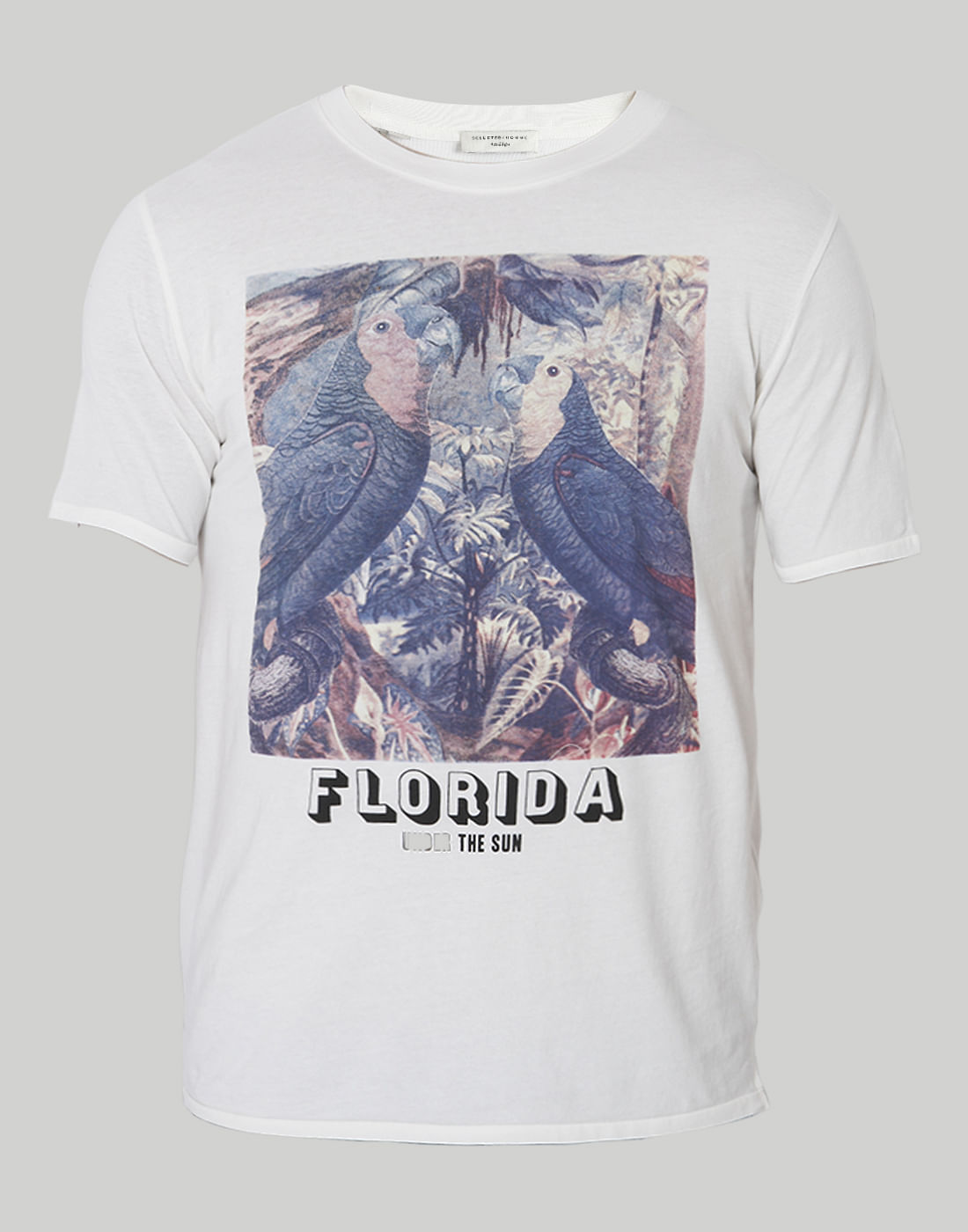 White Printed Crew Neck T-Shirt