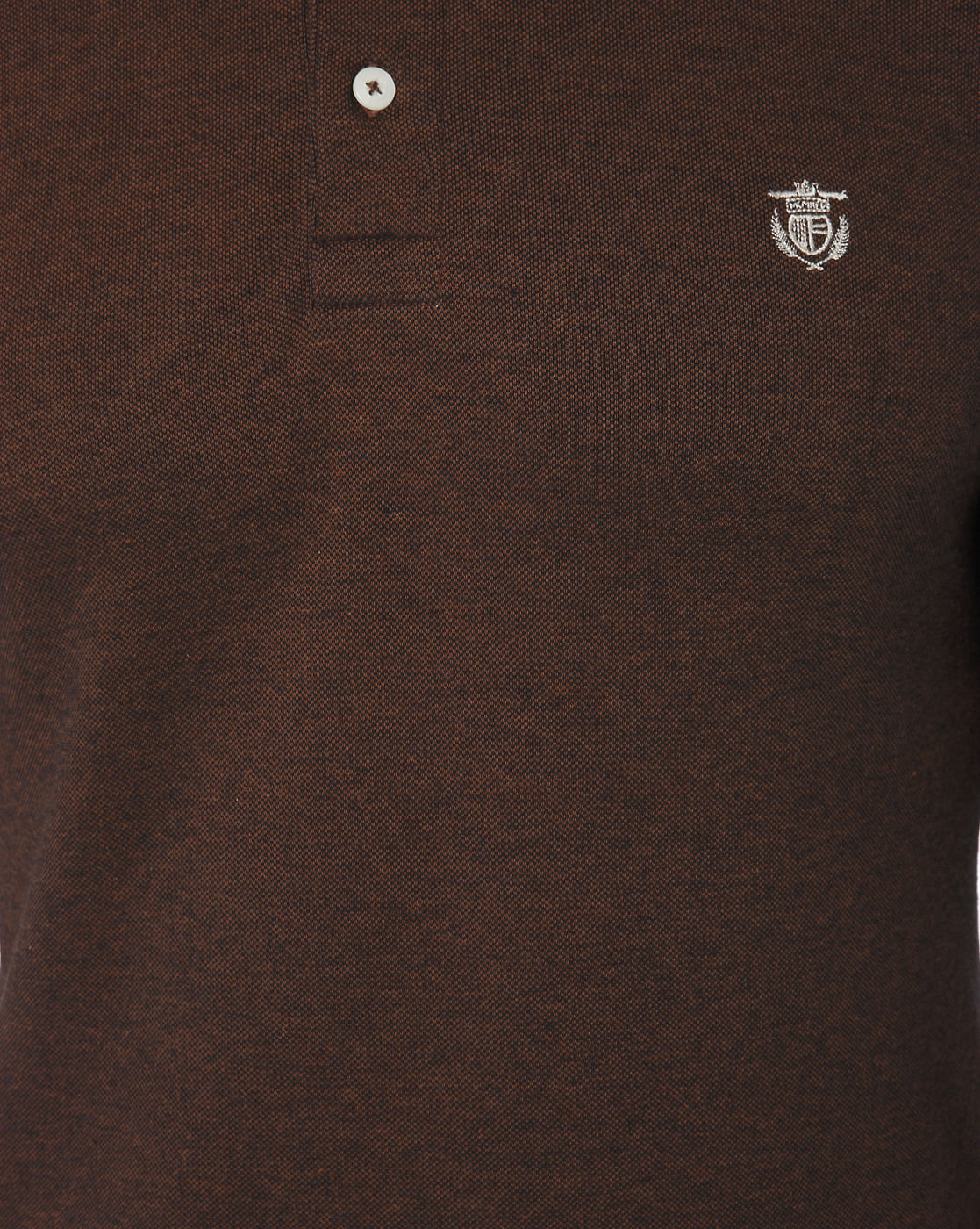 Brown Contrast Tipping Slim Fit Polo Neck T-Shirt