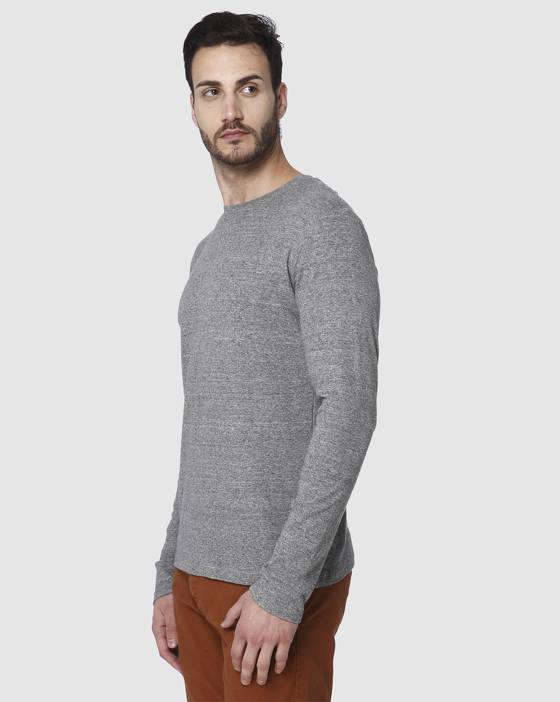 Grey Crew Neck Pullover