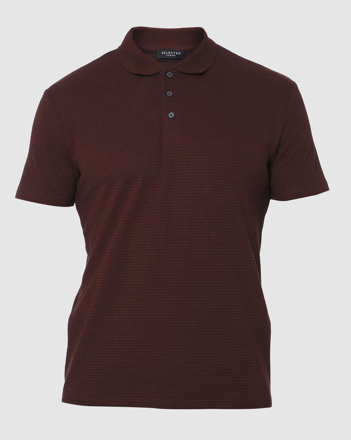 Burgundy Polo Neck T-Shirt