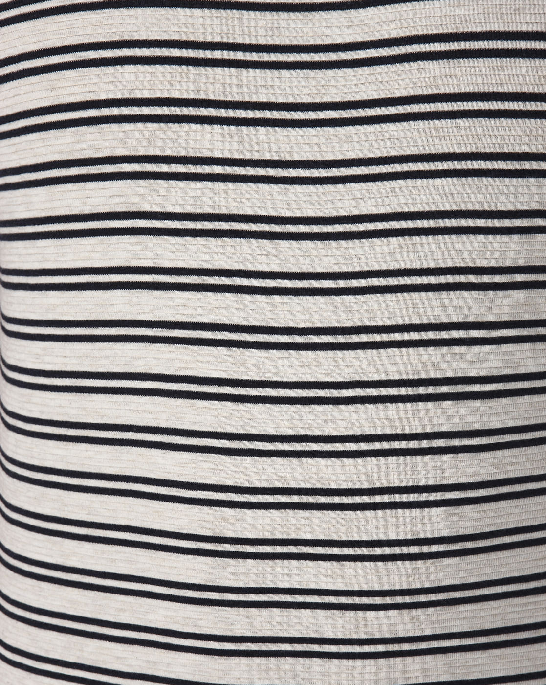Beige Striped Crew Neck T-Shirt