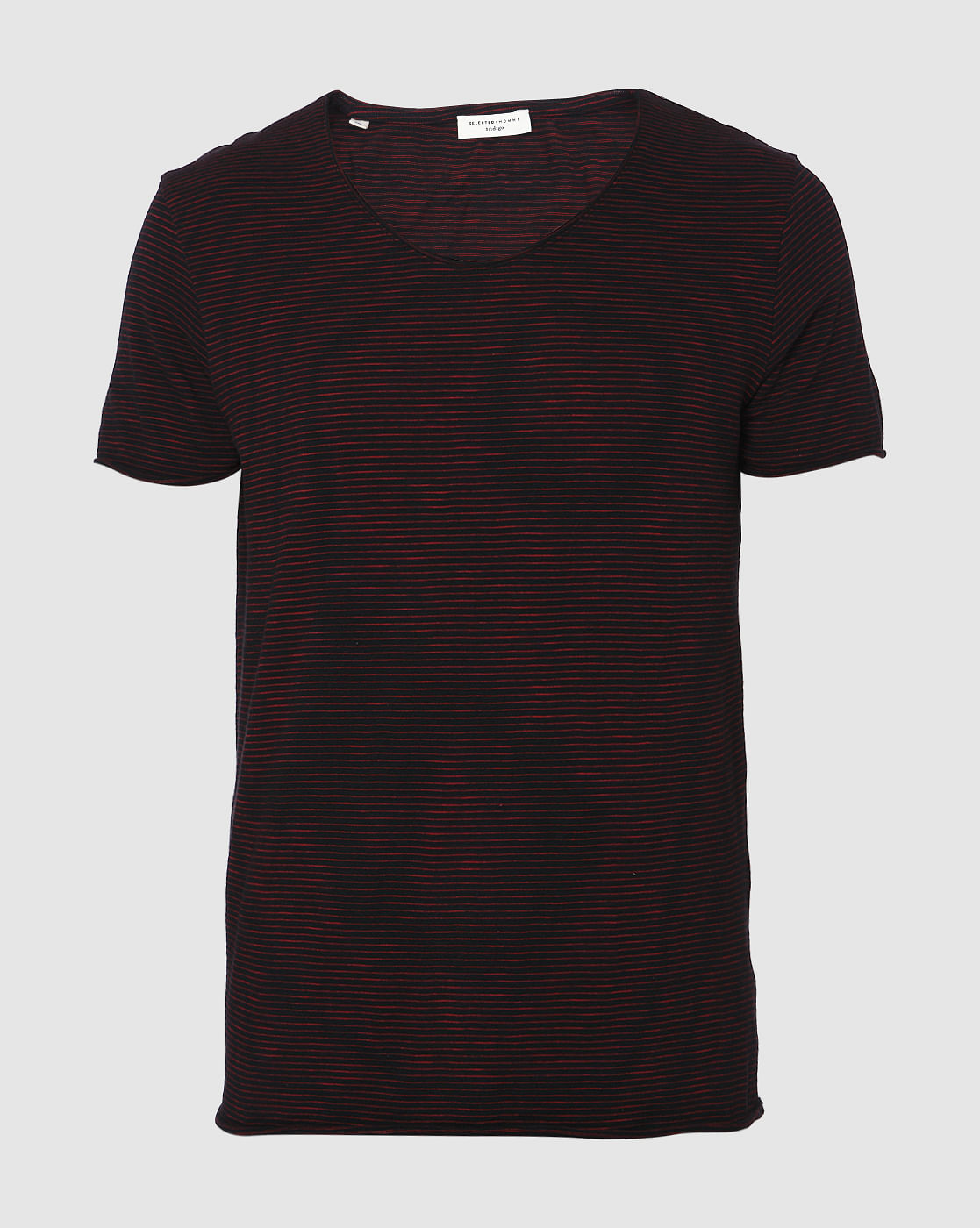 Red Striped Crew Neck T-Shirt