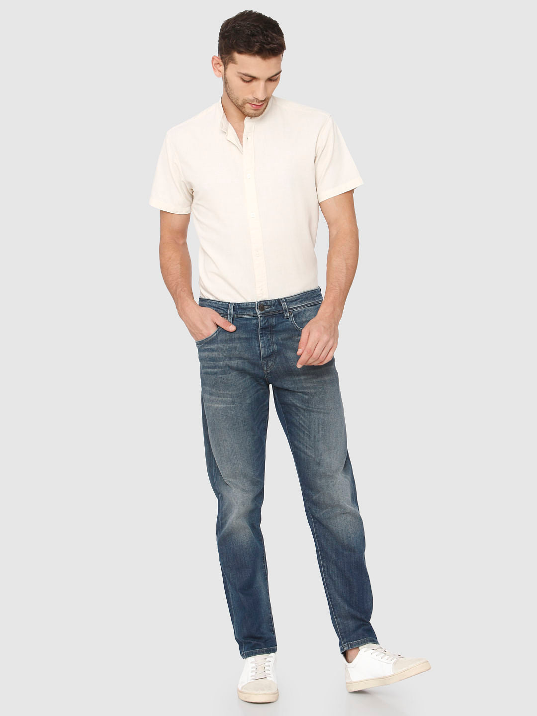 Dark Blue Toby Tapered Fit Jeans