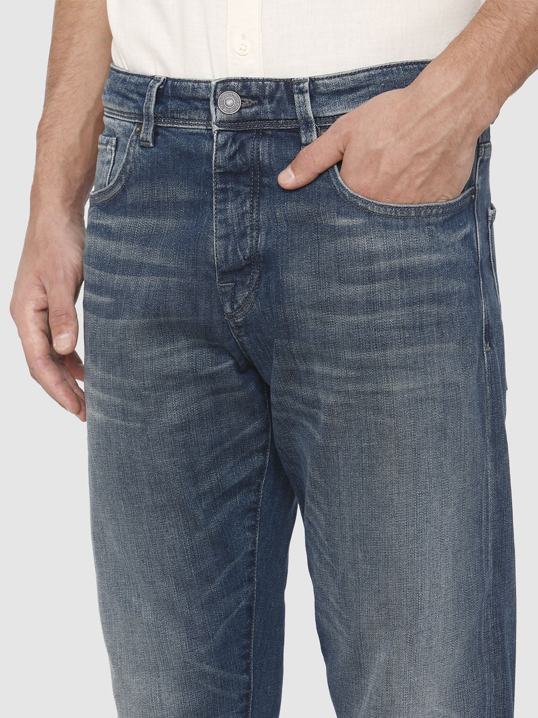 Dark Blue Toby Tapered Fit Jeans
