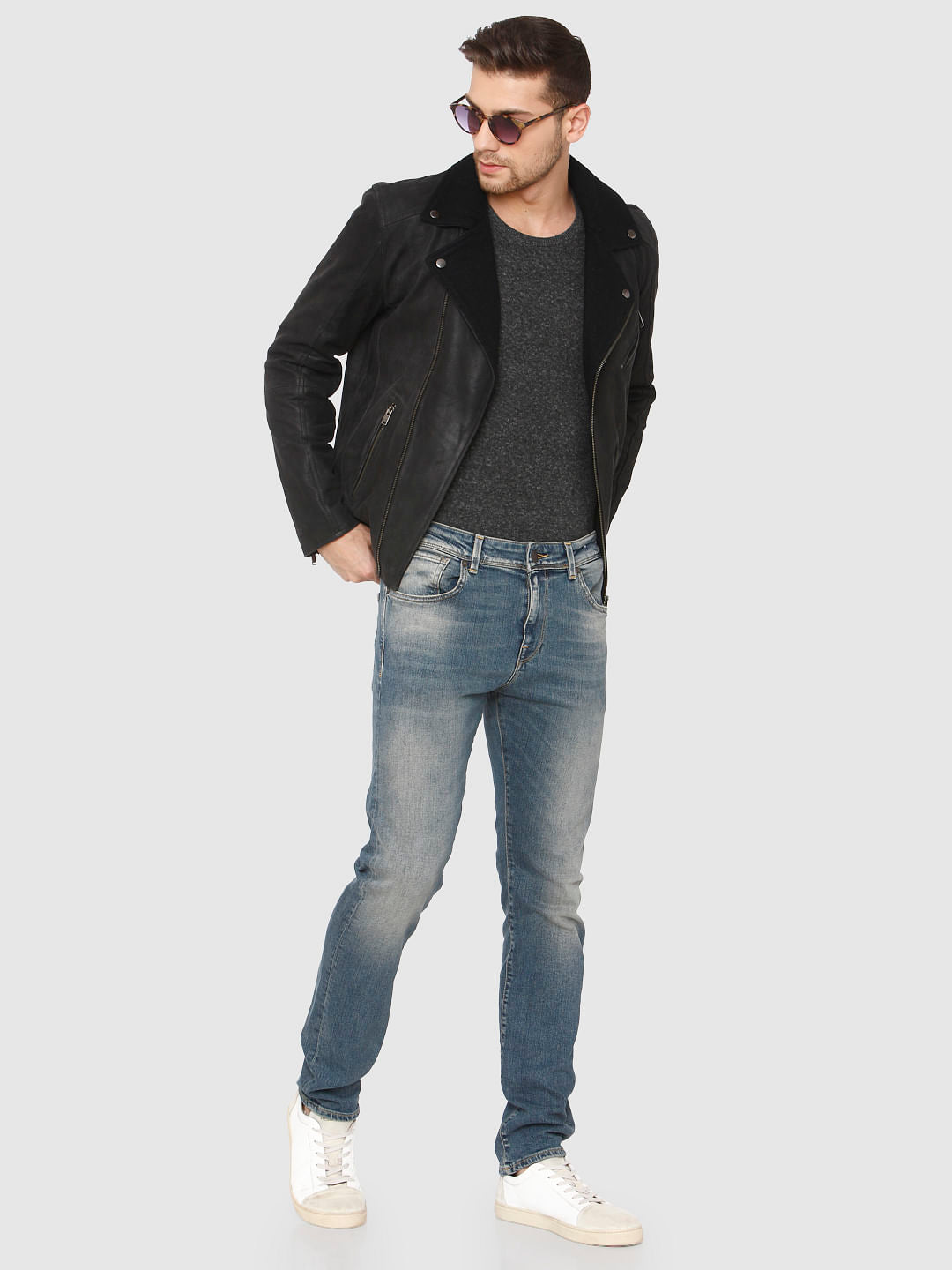 Light Blue Faded Leon Slim Fit Jeans