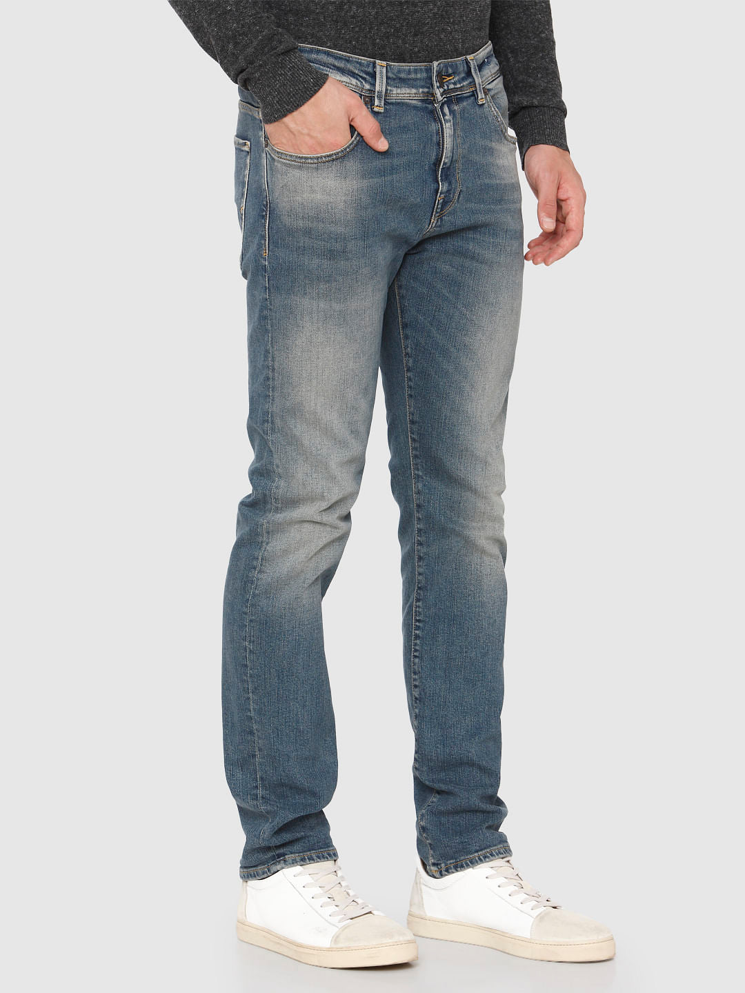 Light Blue Faded Leon Slim Fit Jeans