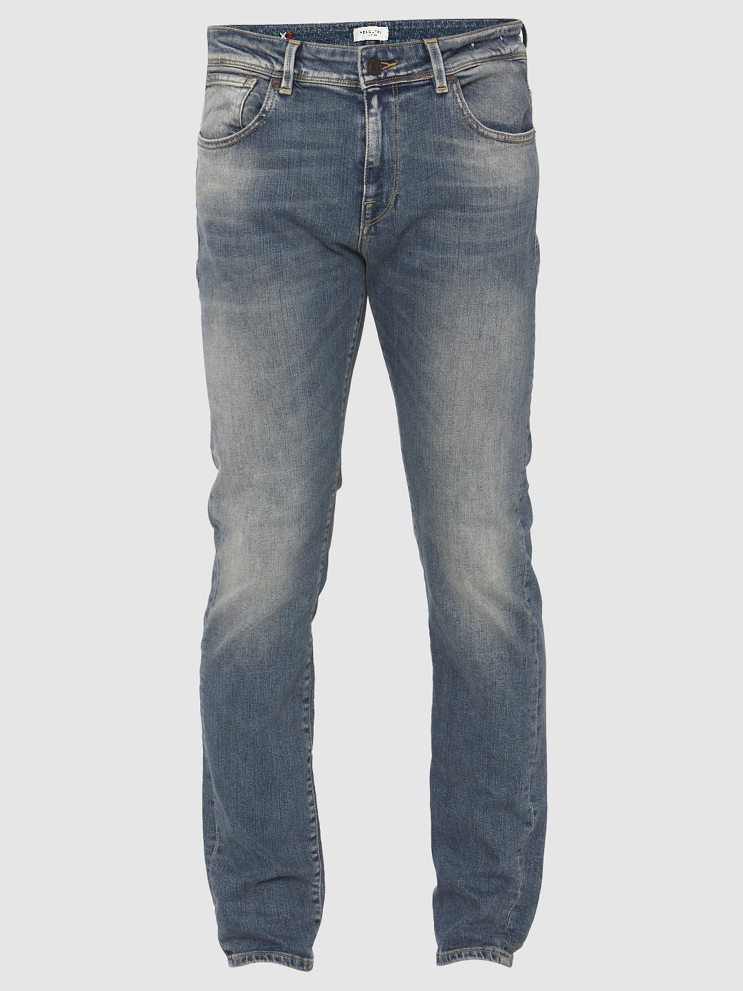 Light Blue Faded Leon Slim Fit Jeans