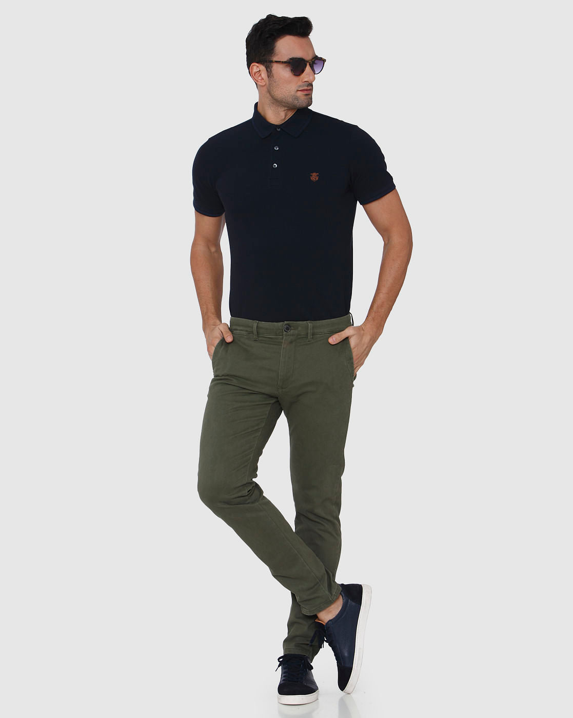 Green Slim Fit Pants