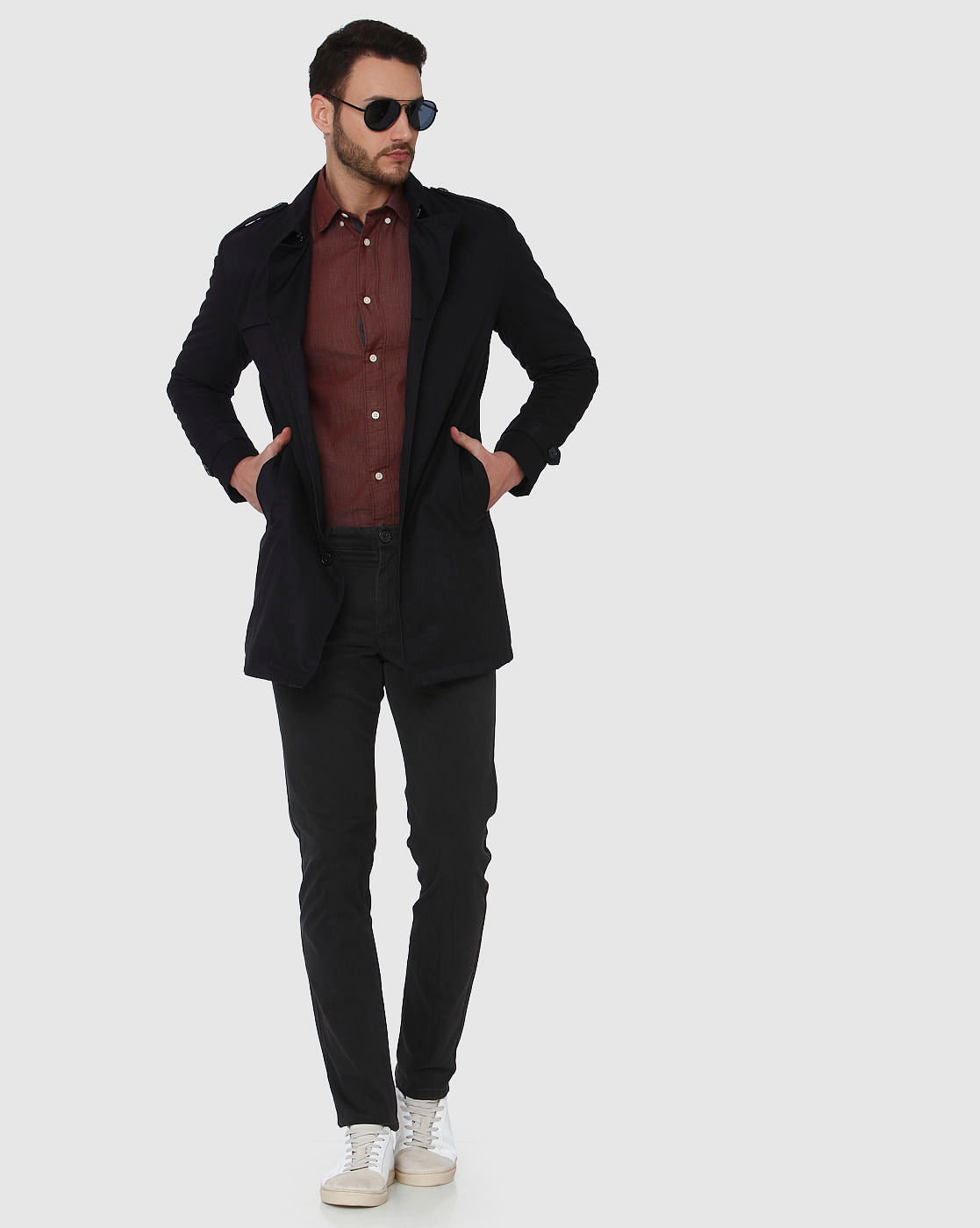 Black Faded Slim Fit Pants