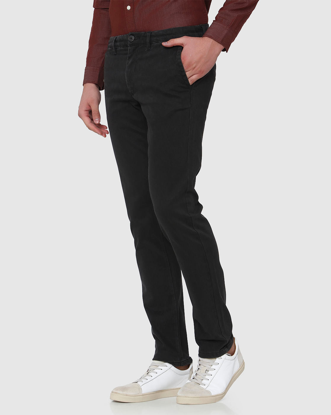 Black Faded Slim Fit Pants