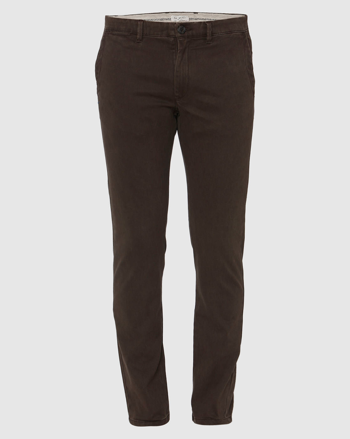 Brown Faded Slim Fit Pants