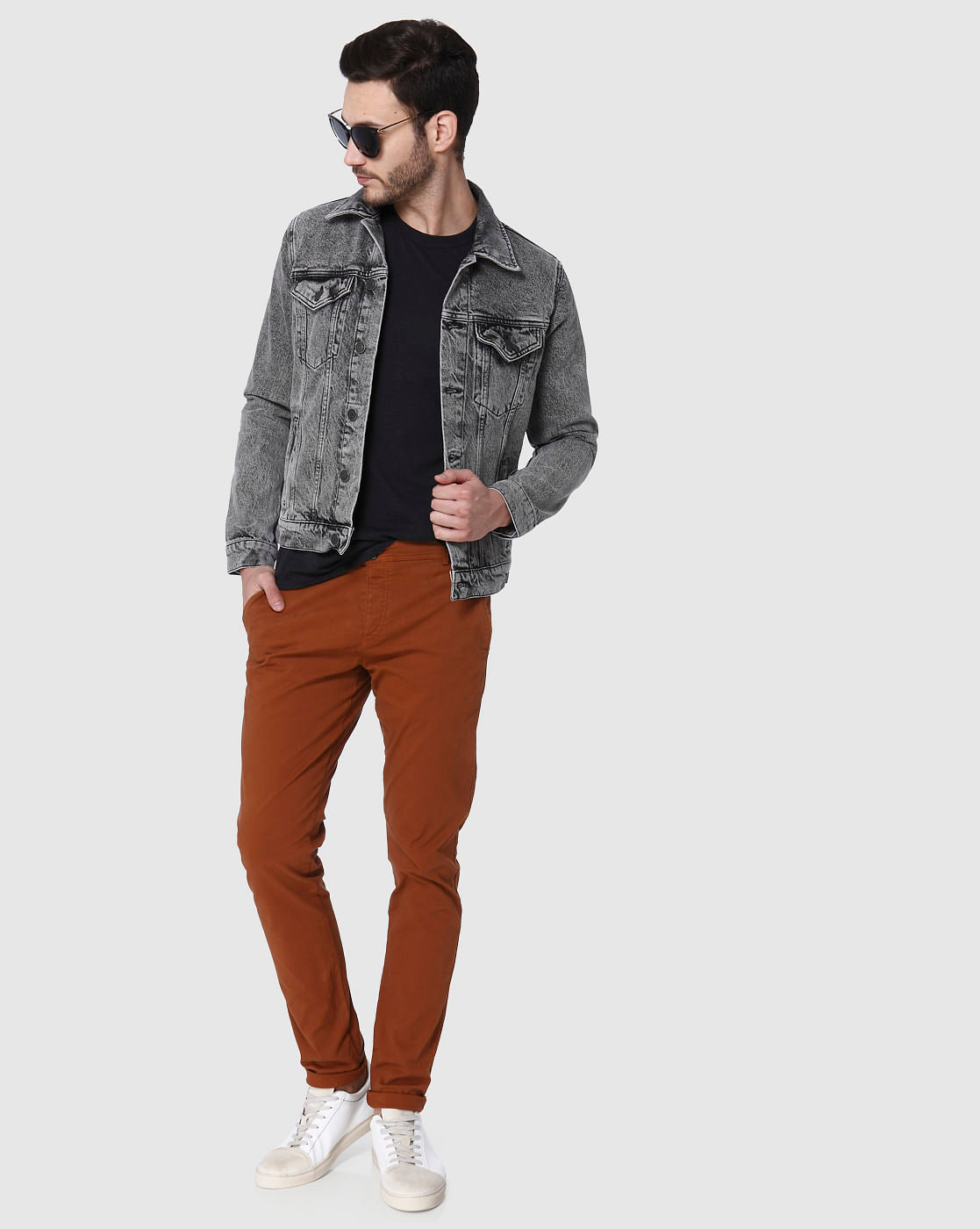 Brown Skinny Fit Pants