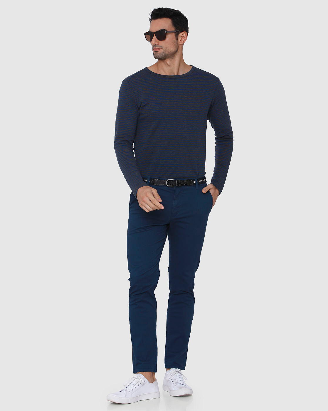 Blue Regular Fit Pants