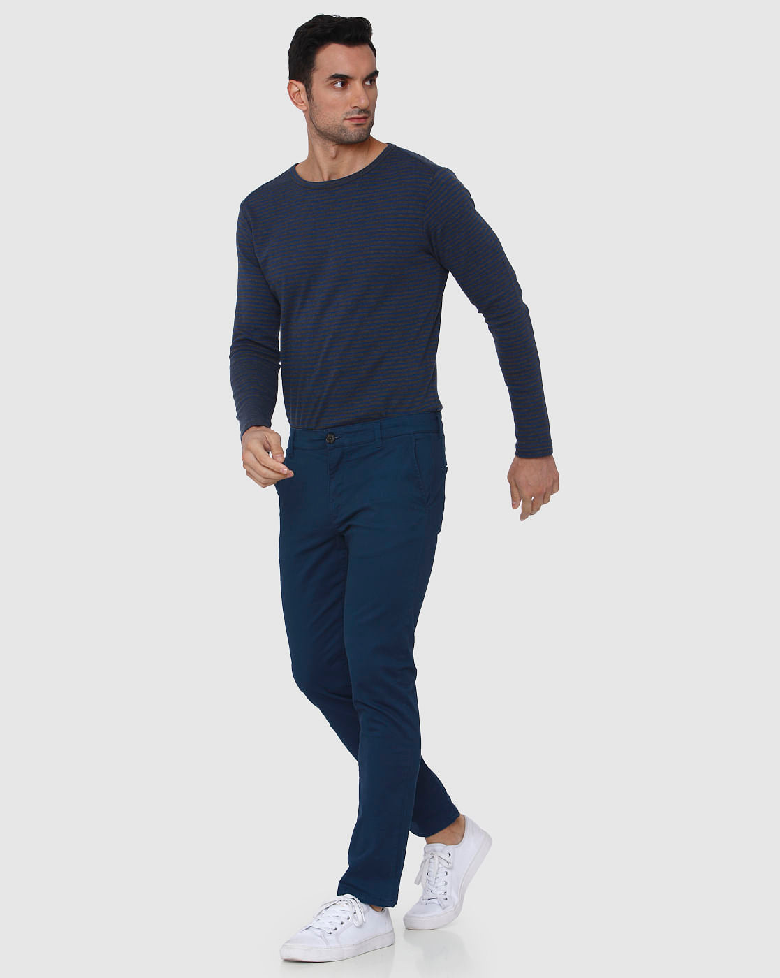 Blue Regular Fit Pants
