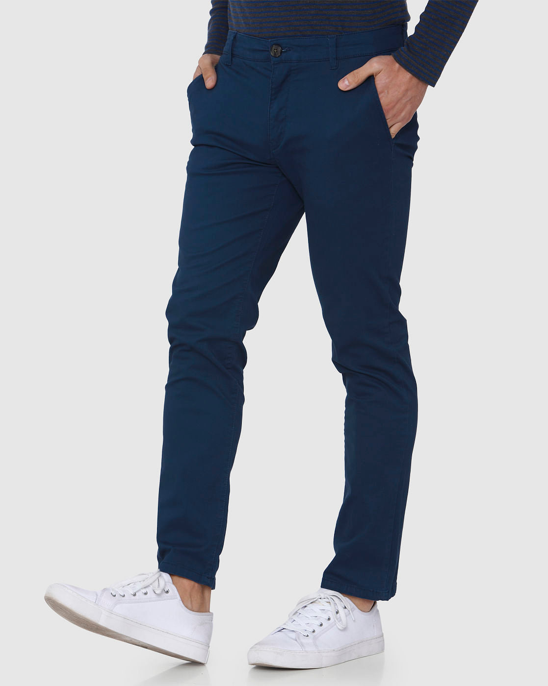 Blue Regular Fit Pants