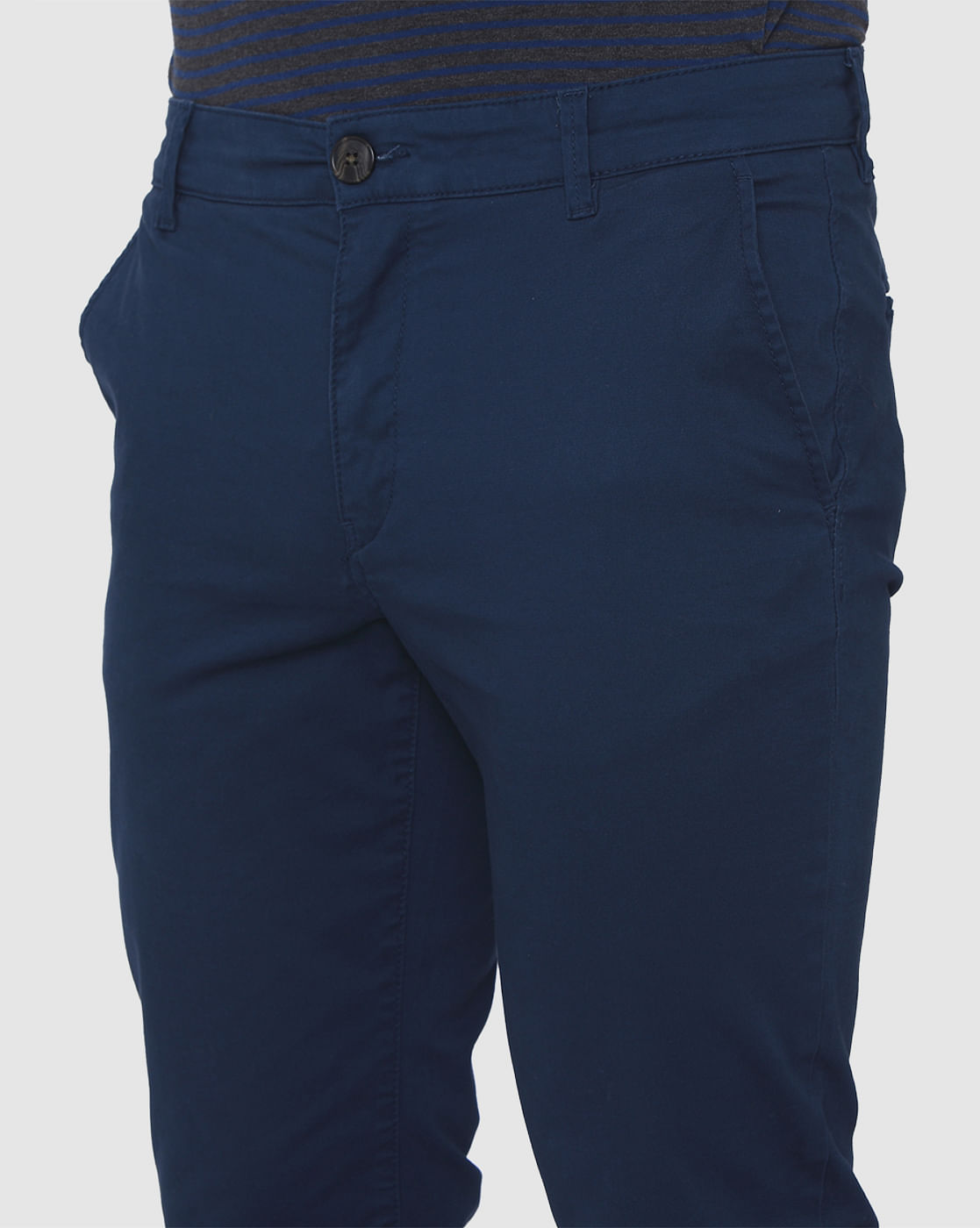 Blue Regular Fit Pants