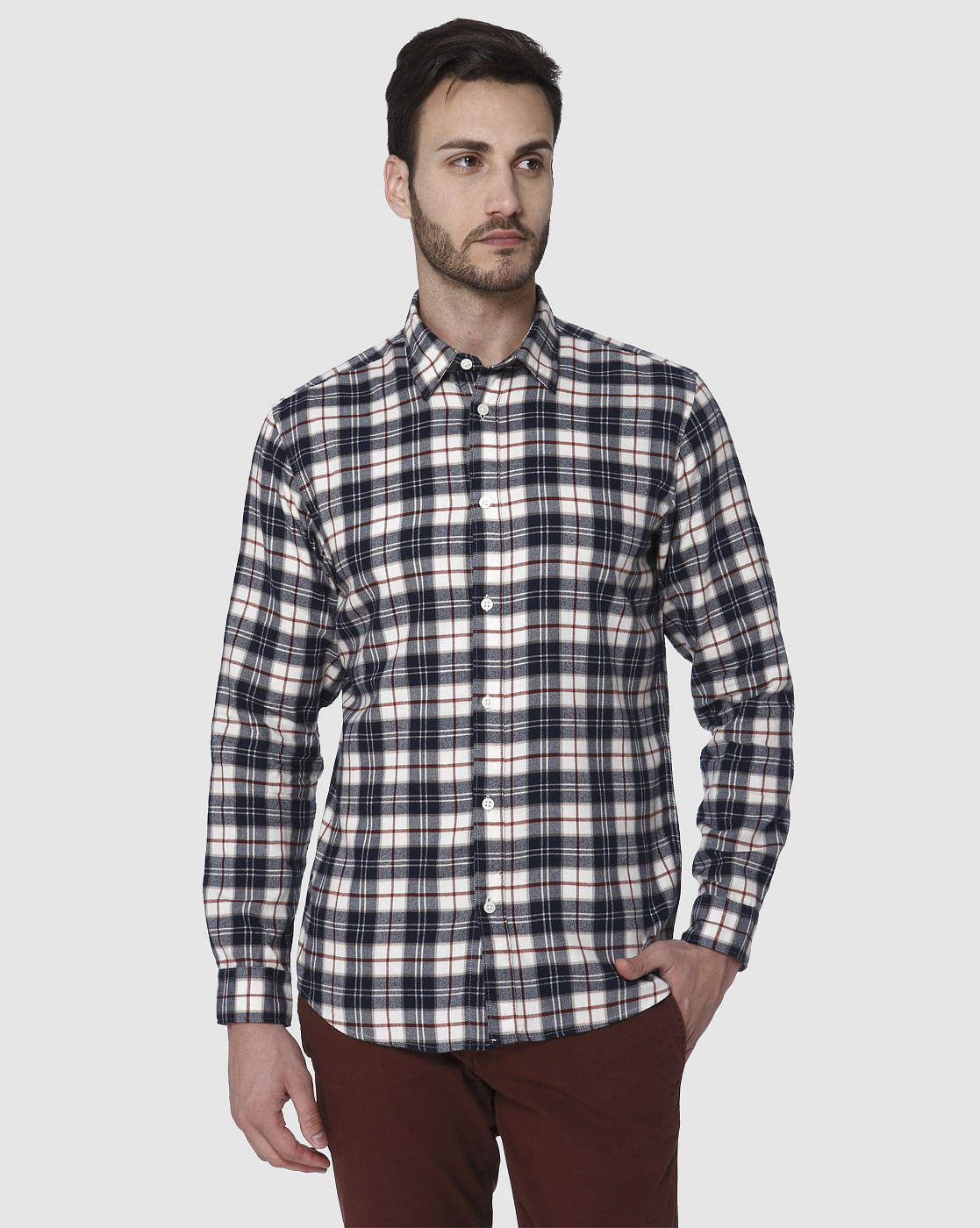 Blue Check Full Sleeves Shirt