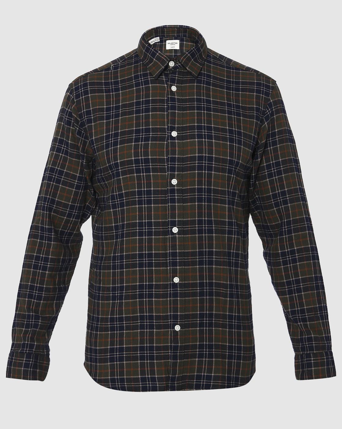 Brown Check Full Sleeves Shirt