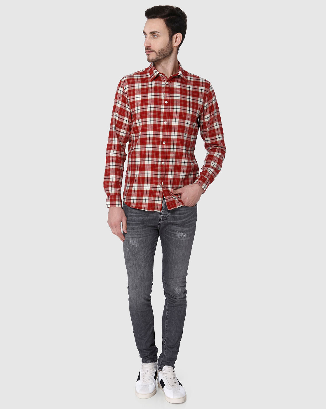Red Check Full Sleeves Shirt
