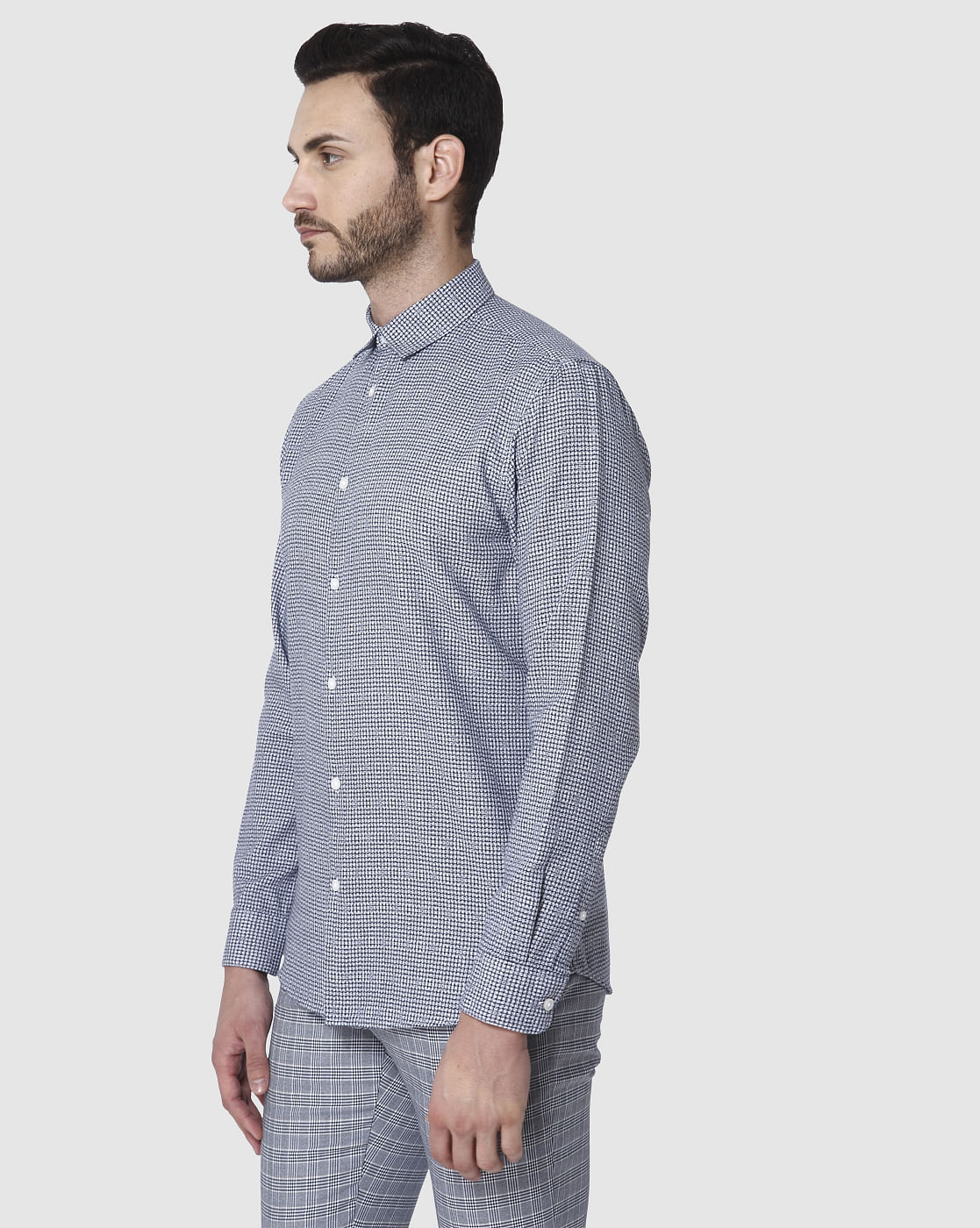 Blue Check Full Sleeves Shirt