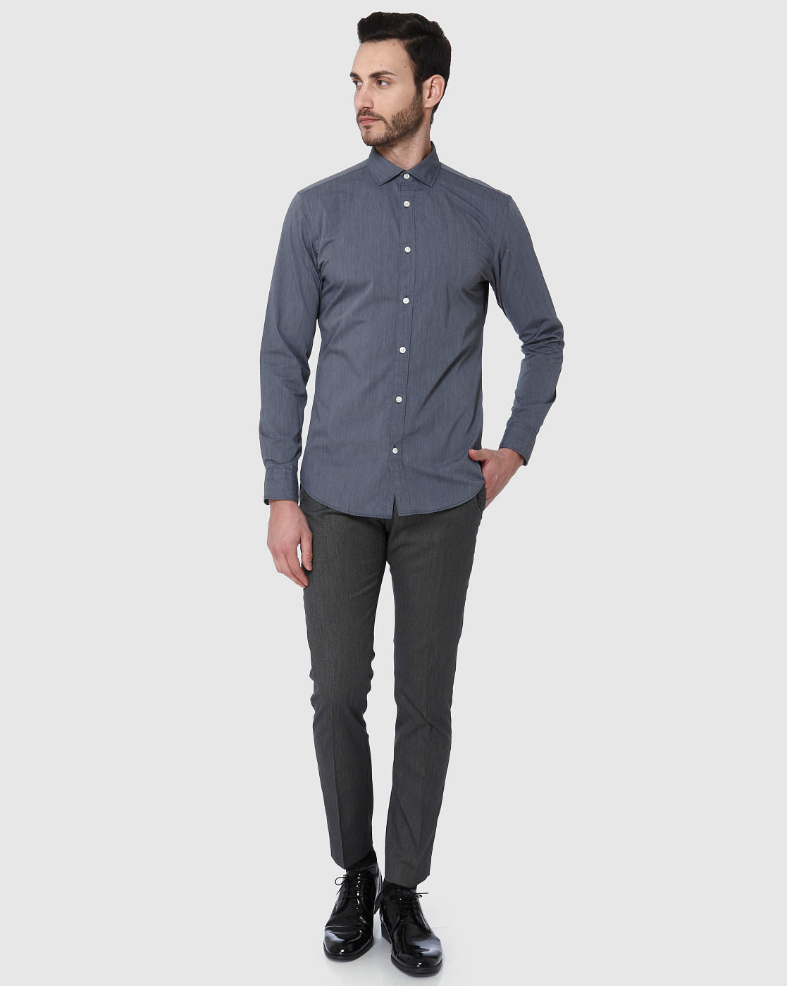 Grey Full Sleeves Shirt
