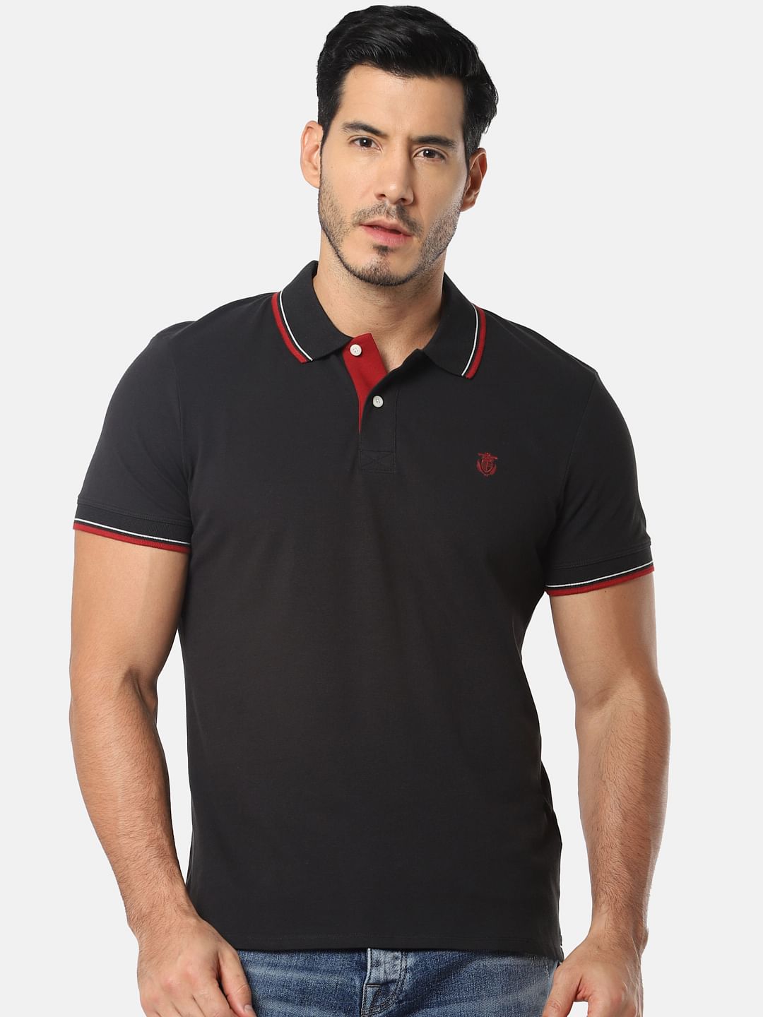 Black Slim Fit Polo T-Shirt