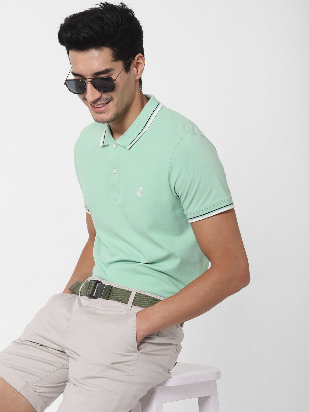 Green Polo Neck T-Shirt
