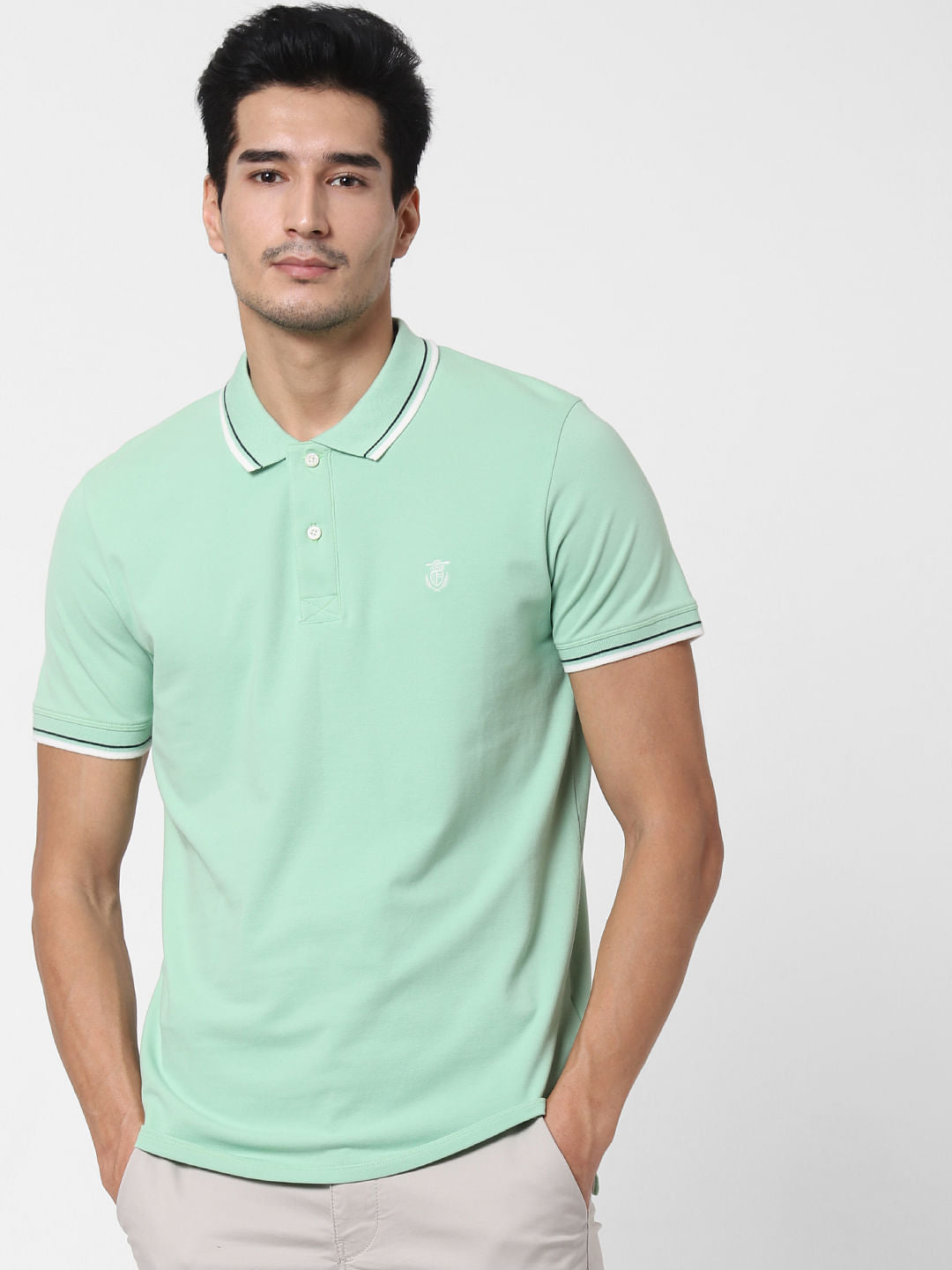 Green Polo Neck T-Shirt