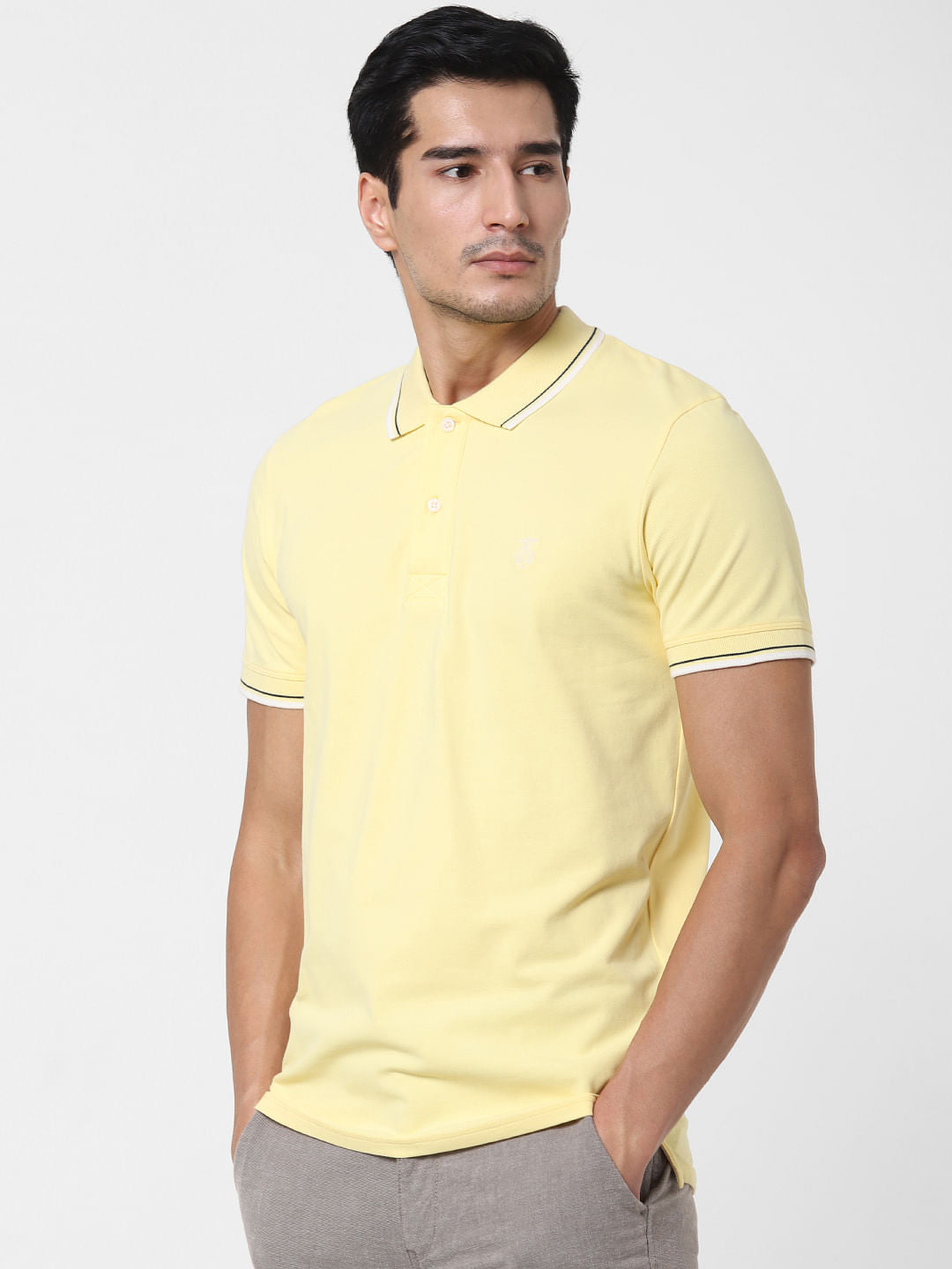 Yellow Polo Neck T-Shirt